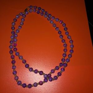 Crackle Glass Bead Necklace Made By Me- 461 $20 FIRM